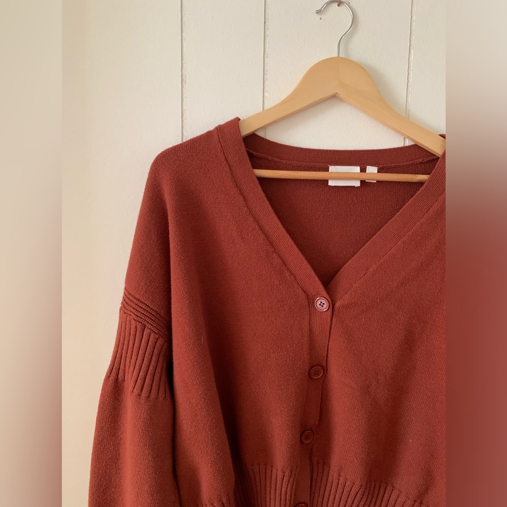 CYRUS V Neck Rust Cozy Sweater